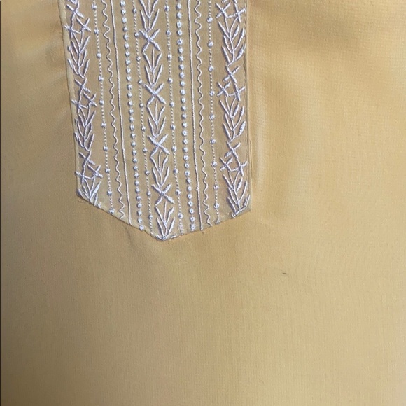 Yellow Embroidered Halter Top - Picture 3 of 7